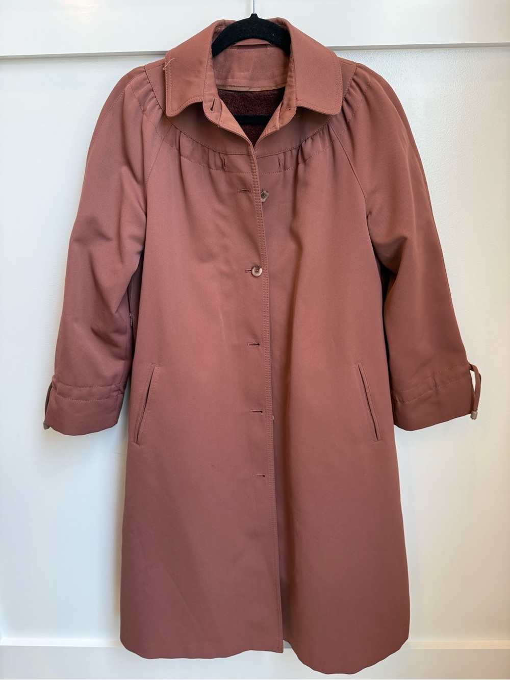 Vintage Forecaster of Boston Women's Mauve Brown Trench Coat - Classic Long Coat